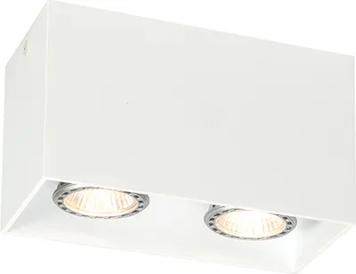 Produktbild von QAZQA - Modern Design-AufbauSpot I Spotlight I Deckenspot I Deckenstrahler I Strahler I Lampe I Leuchte weiß 2-flammig-flammig GU10 50mm - Qubo I Wohnzimmer I Schlafzimmer - Aluminium Rechteckig - LED