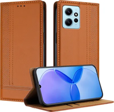 Obrázek produktu pro Pouzdro pro Xiaomi Redmi Note 12 4G kožené flipové pouzdro s funkcí stojánku Hnědý