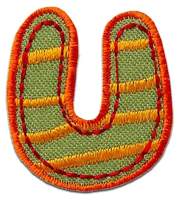 Produktbild von Buchstabe U 2.7 x 3.2 cm: Alphabet Buchstabe Einzeln Auswählbar - Aufnäher, Bügelbild, Aufbügler, Applikationen, Patches, Flicken, Zum Aufbügeln