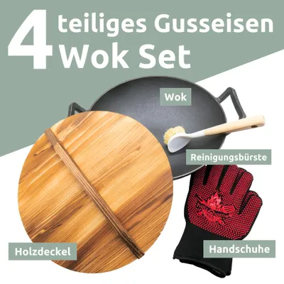 Produktbild von Wok aus Gusseisen Ø 36 cm I abgeflachter Boden