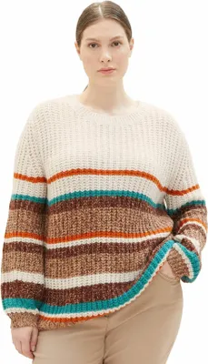 Zdjęcie produktu dla Tom Tailor Damen Pullover 14615-L, 14615-M, 14615-XL TOM-1037788 różowy wielokolorowy pasek L