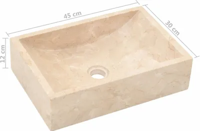 Immagine prodotto di vidaXL Lavabo 45x30x12 cm in marmo crema lucido