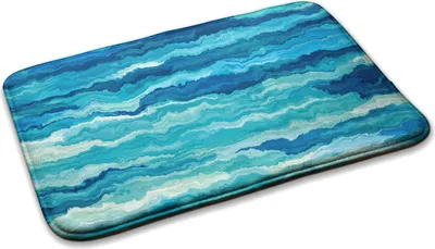 Produktbild von Kinderteppich Schlafzimmer Modern - 75 cm x 45 cm - Abstrakte Meereswellen