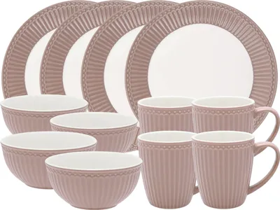 Produktbild von Greengate Alice Frühstücksset hazelnut brown 12tlg