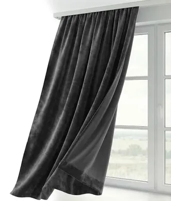 Produktbild von Beautex Samt Vorhang Kräuselband U-Band Gardine Velvet abdunkelnd140x175cm,Dunkelgrau