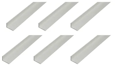 Obrázek produktu pro Alberts, 6 kusů, profilový hliník, stříbrná eloxovaná povrchová úprava, rozměry 40 x 20 x 2 mm, délka 2 metry