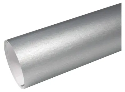 Produktbild von (9,86€/m²) Rapid Teck® Premium Autofolie Chrom Brushed Silber 152 cm Breite Laufmeterware selbstklebende Folie mit Luftkanälen Auto Folie