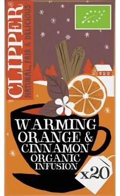 Produktbild von Clipper  Orange Zimt Kräutertee 40g – aromatische -Infusion, vegan & fair