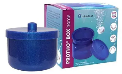 Produktbild von Miradent Protho Box Home blau Glitzer 1 St