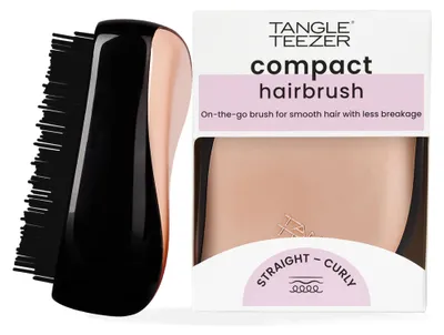 Produktbild von Tangle Teezer Compact Styler, Erwachsener, Paddelhaarbürste, Schwarz, Roségold, Einfarbig, Mädchen