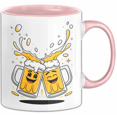 Produktbild von Bier Fan Tasse Geschenk Lustige Geschenkidee Spruch Für Bier Liebhaber (Rosa)