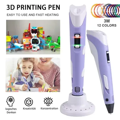 Produktbild von 3D-Stift - 3D-Zeichenstift RP100B - Hohe Temperatur - ABS-Gehäuse - 9 m PLA-Filament - Gleichmäßige Extrusion - Kreatives Geschenk