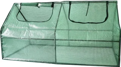 Produktbild von Foliengewächshaus mit 2 Zugriffsfenstern, Tomatenhaus 180 x 90 cm, 90 cm hoch