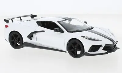Produktbild von Maisto MAI31534WHITE - 1/24 - Chevrolet Corvette Stingray (C8), weiss, 2020 Neu