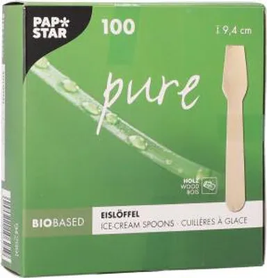 Produktbild von 1000 Papstar Eislöffel, Holz pure 9,4 cm 10625