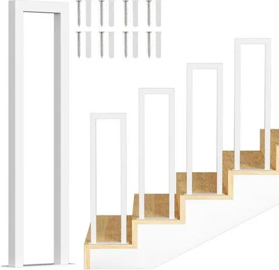 Imagen del producto de Barandilla de seguridad de 55 cm, color blanco, con arco de seguridad