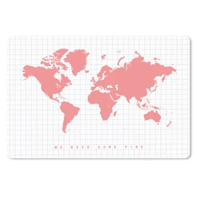 Produktbild von MuchoWow® Schreibtischunterlage Weltkarte - Rosa - Zitat - Kinder - Jungen - Mädchen 60x40 cm - XXL Mauspad - Großes Mauspad