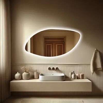 Obrázek produktu pro Neregulární koupelnové zrcadlo LED - 180x90 - MASKAT Vodorovně, s podsvícením