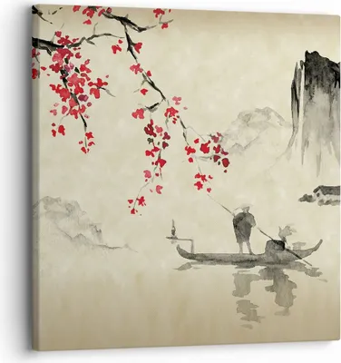 Produktbild von Bild auf Leinwand - Leinwandbild - Einteilig - Blume Kirschen Japan - 30x30cm - Wand Bild - Wanddeko - Wandbilder - Leinwanddruck - Bilder - Wanddekoration - Leinwand bilder - Wandbild - AC30x30-5020