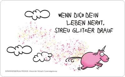 Produktbild von Frühstücksbrettchen Einhorn "Streu Glitzer drauf", Frühstücksbrett Schneidebrettchen Vesperbrett Bretter