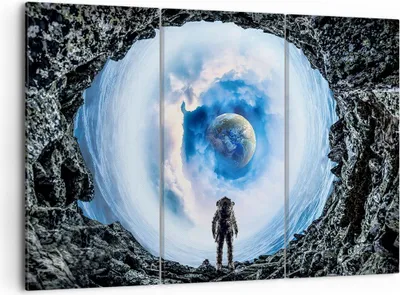 Produktbild von Bild auf Leinwand - Leinwandbild - Kosmos Planet - 105x70cm - Wand Bild - Wanddeko - Wandbilder - Leinwanddruck - Bilder - Kunstdruck - Wanddekoration - Leinwand bilder - Wandkunst - CE105x70-4025