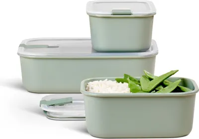 Produktbild von Mepal - Frischhaltedosen set 3-teilig EasyClip - Schüssel mit Deckel & Klickverschluss - Geeignet für Mikrowelle, Dampfgarer, Kühl- und Gefrierschrank - 2 x 700 ml + 1500 ml - Nordic sage