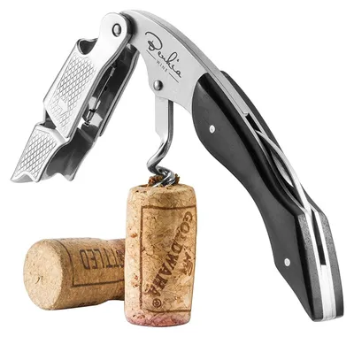 Produktbild von Kelnersmesser mit schwarzem Griff, Edelstahl, multifunktional, 1 Stück, für Küche und Camping
