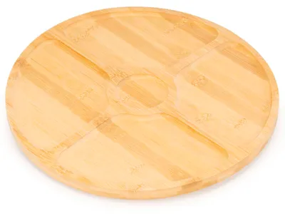 Produktbild von Drehbares Serviertablett 33 cm – Bambus Snackteller Rund für Snacks, Tapas und Servieren