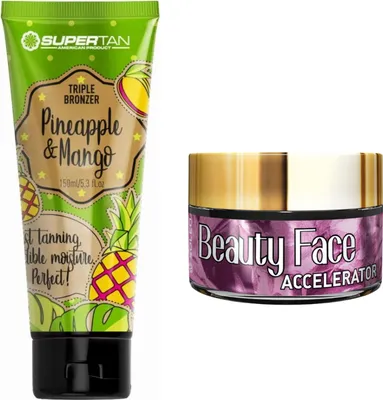 Produktbild von Supertan Ananas & Mango + Schönheitsgesichtsglas