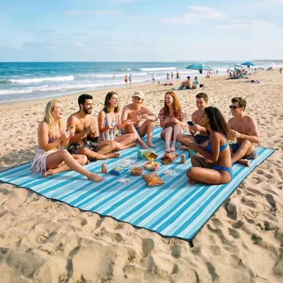 Produktbild von Wasserdichte Picknickdecke, faltbare Strandmatte, 274 x 304 cm