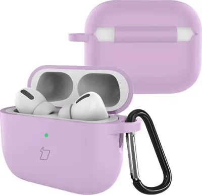 Produktbild von Silikonhülle mit Karabiner für AirPods Pro 3, Bizon Case Headphone Silicone, Lila