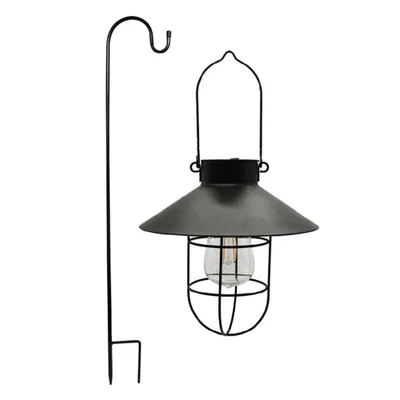 Produktbild von Gliese Solar-Laterne zum Aufhängen, Vintage-Solarlampe mit warmweißem Edison-Glühbirne, für   Garten, Hof, Terrasse Kupfer