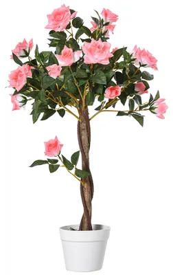 Produktbild von Outsunny künstlich Rosenpflanzen groß 90cm Kunstpflanze Rosenbaum für Wohnzimmer