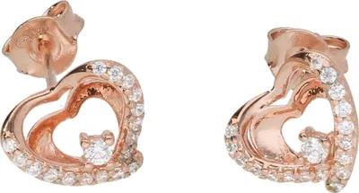 Produktbild von Ohrstecker Smart Jewel Herz mit Zirkonia, rosé vergoldet, Silber 925 Rosé vergoldet 1 cm
