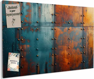 Produktbild von Magnettafel 60x40cm magnetisch & beschreibbar Metall-Board - Industriedesign