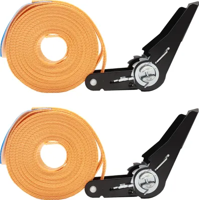 Produktbild von 2x Spanngurt mit Ratsche 6m einteilig 800kg 0,8t orange