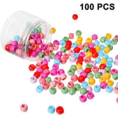 Produktbild von 100 Stücke Mini Haar Klammer Clips Bunte Perle Haar Nadeln Schellen Kleine Kunststoff Haar Klammern für Mädchen Frauen Zubehör