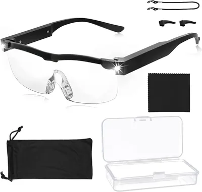 Imagen del producto de Lupa con luz, aumento de 300%, ideal para personas que usan gafas, lupa para lectura