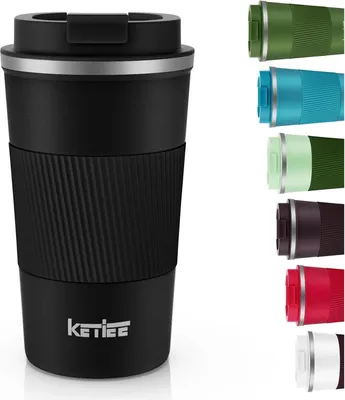 Image de KETIEE Tasse à café to go 510ml Tasse isotherme noire 1 pièce