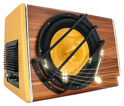 Obrázek produktu pro Autosubwoofer, jmenovitý výkon 200 W, špičkový výkon 3800 W, frekvenční rozsah 50 Hz–250 Hz, impedance 4 Ω, rozměry 43,5 × 35 × 30 cm
