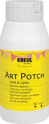 Produktbild von KREUL 49253 - Art Potch Lack und Leim, transparent, 750 ml, Serviettentechnik- und Dekokleber auf Wasserbasis, für Holz, Keramik, Stein und Karton