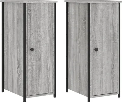 Produktbild von Nachttische 2 Stk. Grau Sonoma 32x42x80 cm Holzwerkstoff