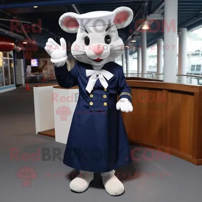 Produktbild von Marine-Maus REDBROKOLY Maskottchen kostüm mit Faltenrock und Schnürsenkeln