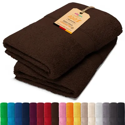 Produktbild von EllaTex PARIS 2er Set Handtücher 50x100 cm – 100% Baumwolle, 500 g/m² Frottier, in Farbe: Chocolate