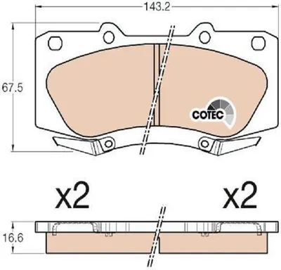 Produktbild von TRW Bremsbeläge Satz Vorne für TOYOTA HILUX III Pick-up (TGN1, GGN2, GGN1, KUN2, KUN1) GDB3534