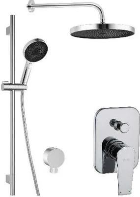 Productafbeelding van kielle Harmonia - Doucheset met inbouwthermostaat, geschikt voor 2 aansluitingen, inclusief accessoires en douchekop, chroom, model 20623SP20