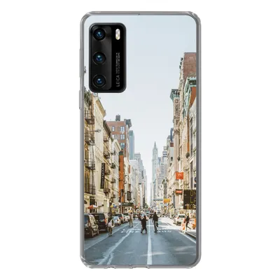 Produktbild von MuchoWow® Handyhülle Schutzhülle Hülle für Huawei P40 Belebte Straße in New York Silikon Softcase Handy Hülle - Handytasche