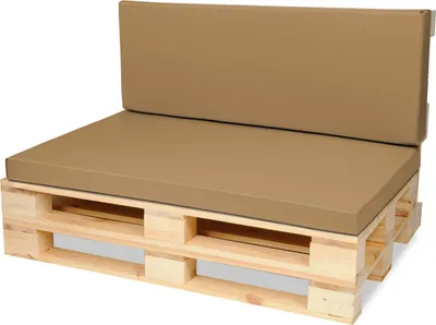 Produktbild von Palettenkissen Palettenauflagen Sitzkissen - 120x80 cm und Rückenlehne 120x40 cm - Outdoor und Indoor - Beige