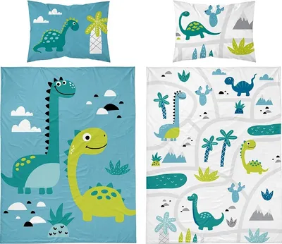 Produktbild von Bettwäsche, Baumwollbettwäsche für Kinder 90x120 5135a Dinosaurier