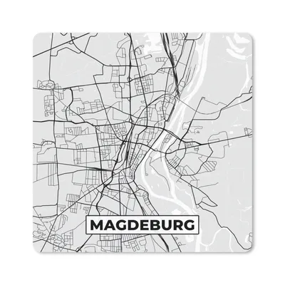 Produktbild von MuchoWow® Mauspad Mousepad Deutschland - Stadtplan - Magdeburg - Karte 30x30 cm - Mousepads - Maus Mat - Pad - Mausunterlage - Gaming